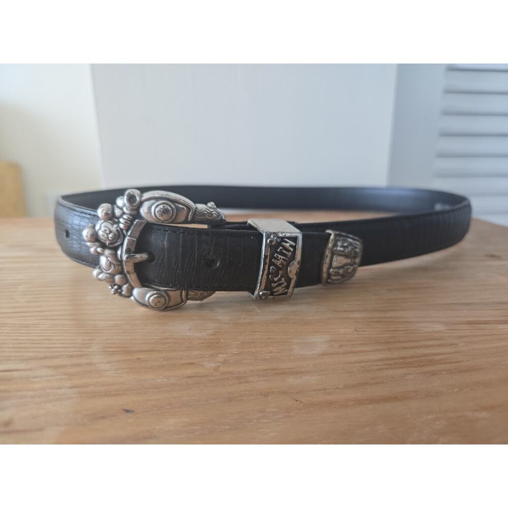 Brighton Mickey & Co Disney Belt Womens Size 32 Black Leather Solid Brass 3073m